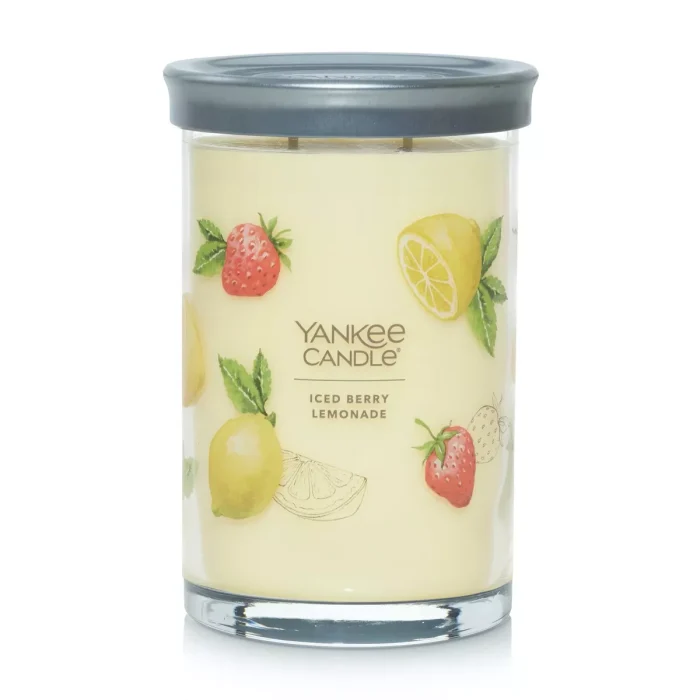 20oz Signature Glass Tumbler Iced Berry Lemonade Candle - Yankee Candle: Soy Wax Blend, Dual Wick, Pomelo & Vanilla Aroma - Image 1