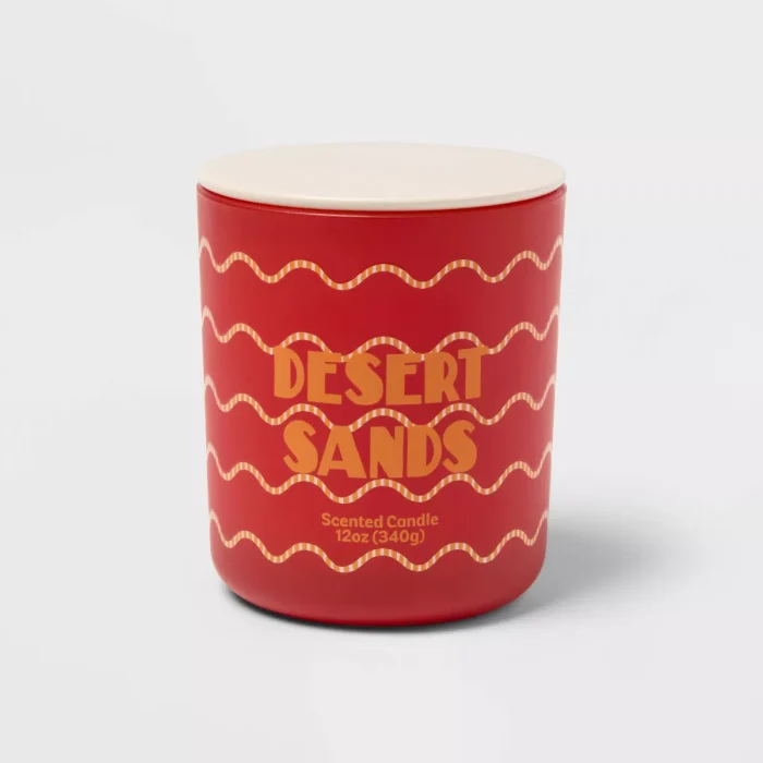 Glass Wave Desert Sands Jar Candle with Lid 12oz - Image 1