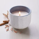 Speckle-Faceted Ceramic Canvas Jar Candle Blue/White 6oz - Image 2