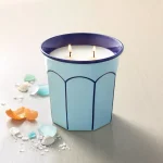 Arch Embossed Ceramic Jar Candle Coral 12oz - Image 2