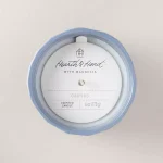 Speckle-Faceted Ceramic Canvas Jar Candle Blue/White 6oz - Image 3