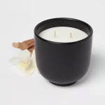 2-Wick Ceramic Jar Candle Vanilla Teakwood 13.5oz - Image 3